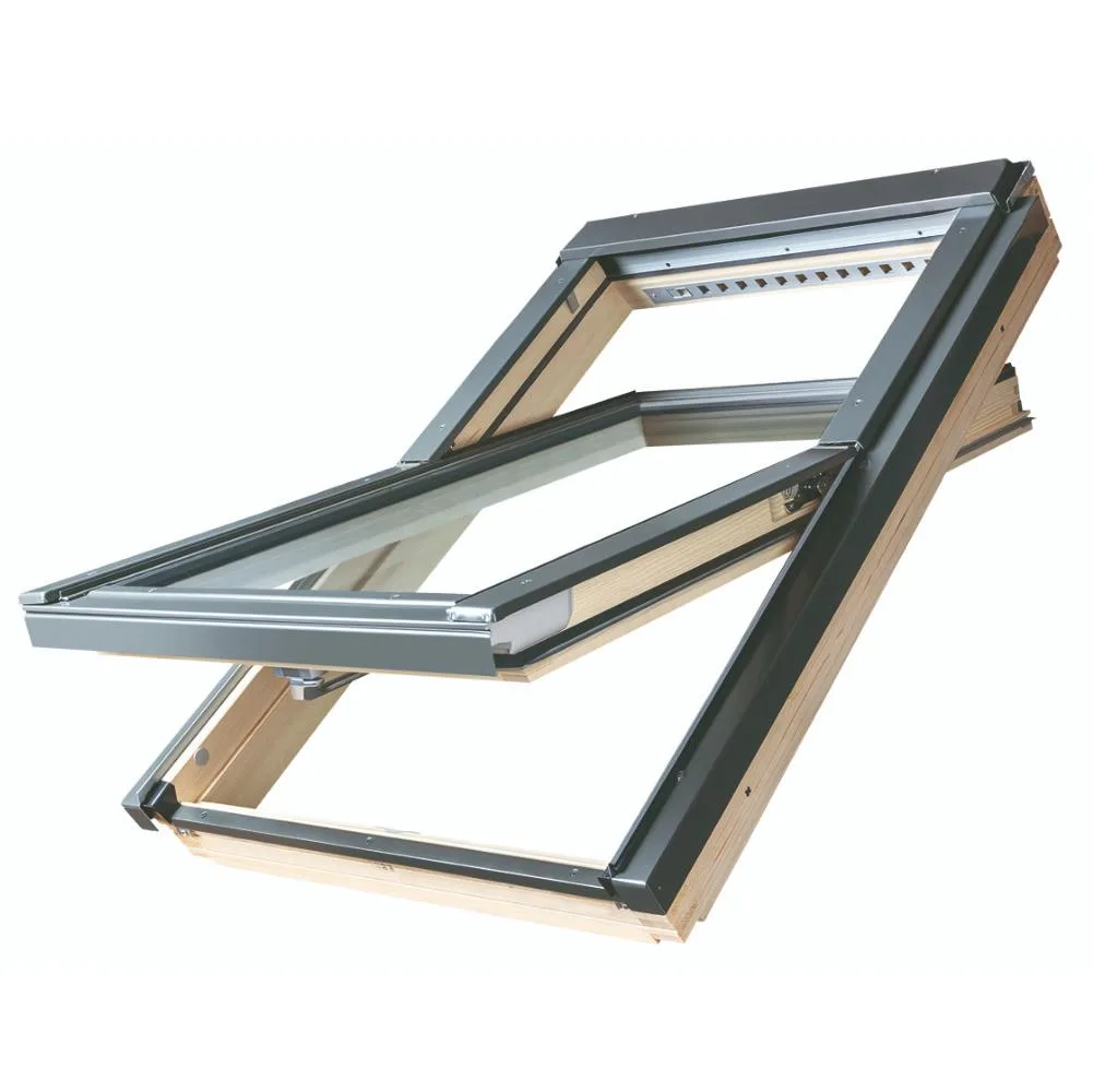 Окно мансардное Fakro Profi FTP-V L3/P2 ThermoPro 78*118см дерево, лак ручка снизу однокамерный
