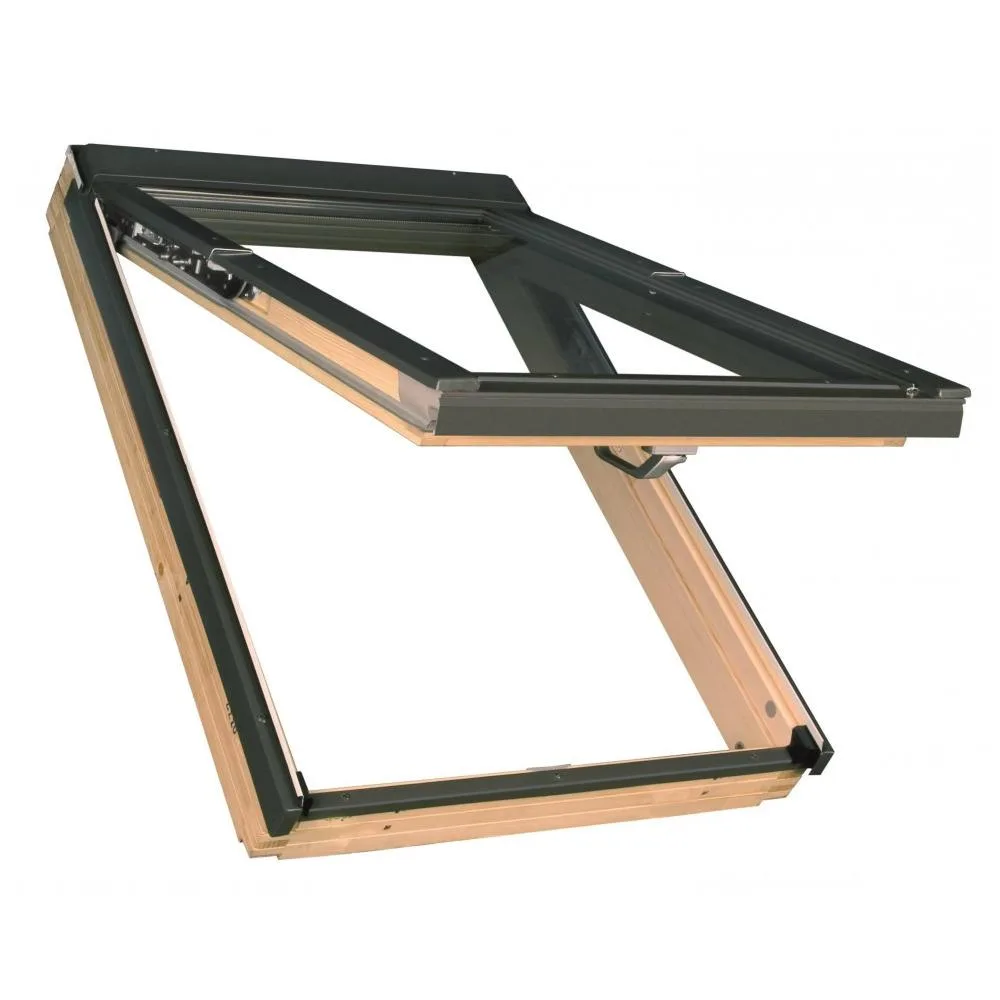Окно мансардное Fakro Lux FPP-V U3 preSelect Max ThermoPro 94*118см дерево, лак ручка снизу однокамерный