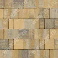 Тротуарная плитка Старый город Ландхаус Color Mix Песчаник верхний прокрас на белом / сером цементе основа - серый цемент набор на м2 t=60мм BRAER