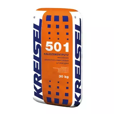 Штукатурка известково-цементная Kreisel 501 KALKZEMENT-MASCHINENPUTZ серый 30кг позиция под заказ