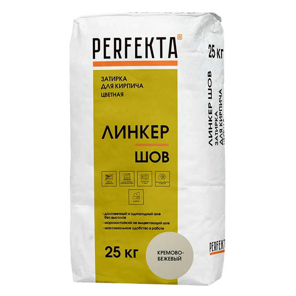 Затирка цементная Perfekta Линкер шов кремово-бежевый 25кг