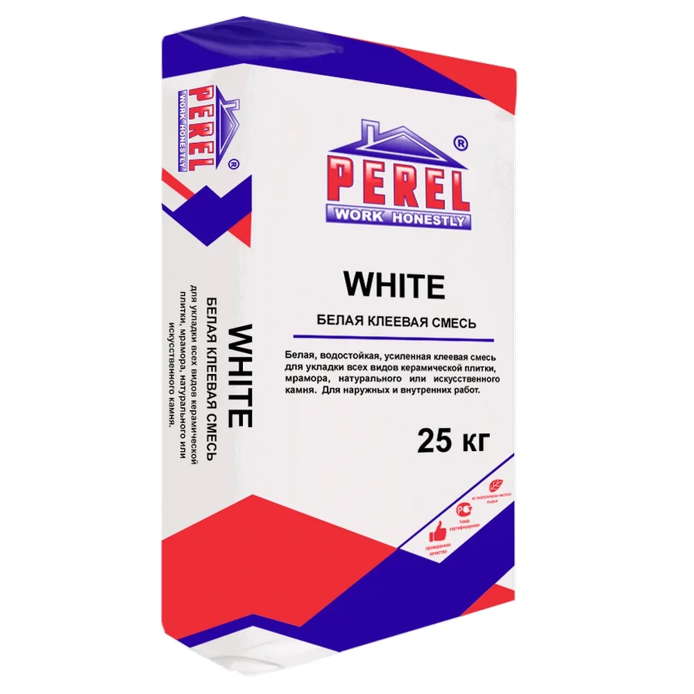 Клей Perel 0317 White для плитки белый 25кг