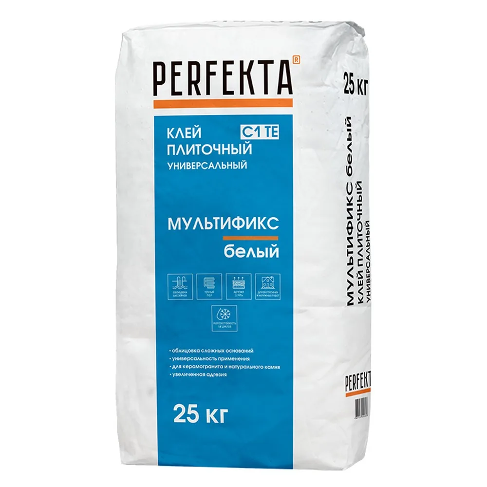 Клей Perfekta Мультификс для плитки белый 25 кг