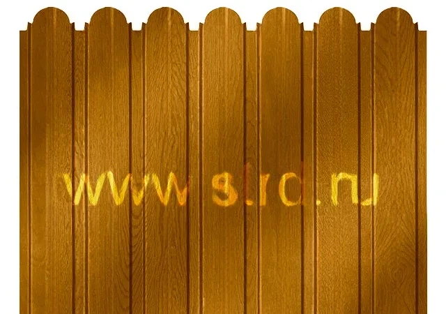 Профнастил фигурный C 10 0.45мм Принт Элит двусторонний Корея Золотой дуб (коричневый) Grand Line