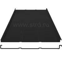 Фальцевая панель Grand Line фальц двойной стоячий Line 625/550мм Сатин 0.5мм RR 32 (коричневый)