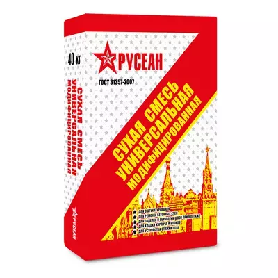 Кладочная смесь цементная М150 Русеан Универсальная модифицированная серый 40кг