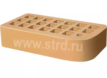 Кирпич облицовочный пустотелый фасонный КФ-2 Соломенный гладкий 250*120*65мм утолщенная стенка 20мм М200кг/см2 Железногорск
