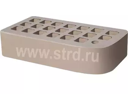 Кирпич облицовочный пустотелый фасонный КФ-2 Серый гладкий 250*120*65мм утолщенная стенка 20мм М200кг/см2 Железногорск