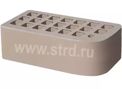 Кирпич облицовочный пустотелый фасонный КФ-2 Серый гладкий 250*120*88мм утолщенная стенка 20мм М200кг/см2 Железногорск