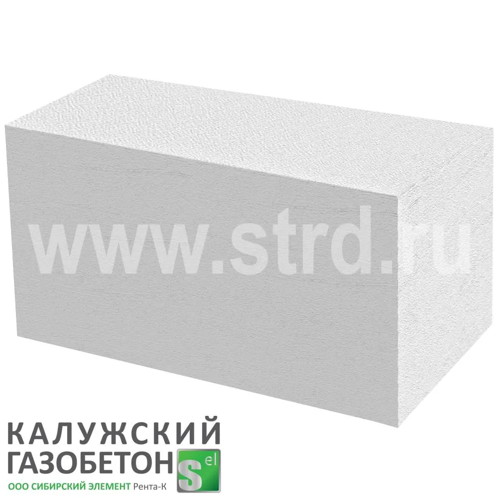 Блок газобетонный Калужский стеновой 625*300*250 D500кг/м3 В3,5