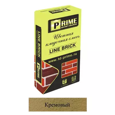 Кладочная смесь цементная М150 Prime LineBrick Wasser кремовая 4403 25кг позиция под заказ