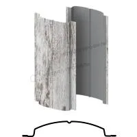 Штакетник металлический ELLIPSE-T прямой 0.126м 0.5мм Ecosteel маt Белёный дуб (белый) Металл Профиль