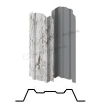 Штакетник металлический LANE-O фигурный 0.099м 0.5мм Ecosteel маt Белёный дуб (белый) Металл Профиль