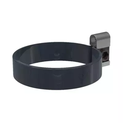 Держатель трубы/ хомут GLC PVC 100мм RAL 7024 (серый)