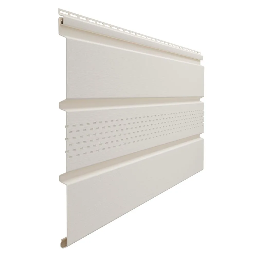 Софит пластиковый тройной, центральная перфорация Стандарт Пломбир 3000*340/ 305мм Docke