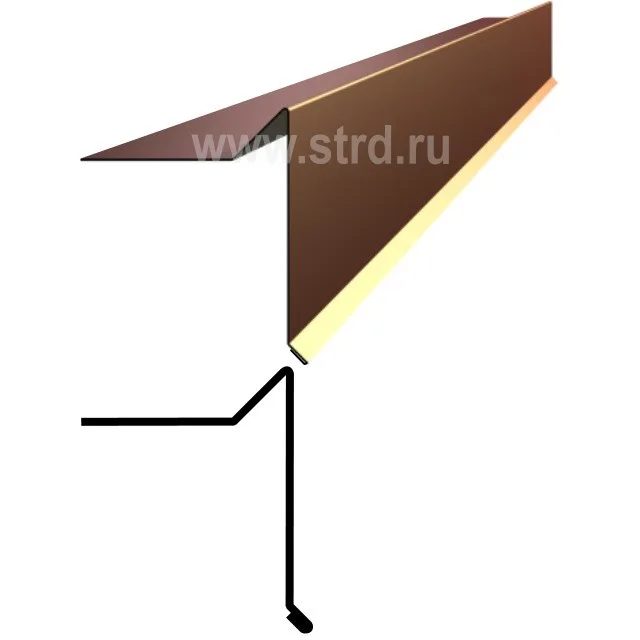 Торцевая (фронтонная) планка металлическая S5 78*20*90*10*10, п/э 2000мм