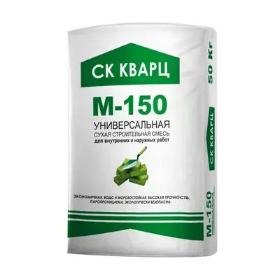 Кладочная смесь цементная М150 СК Кварц универсальная ГОСТ серый 50кг