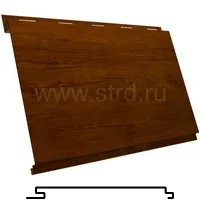 Стеновая панель Вертикаль Classic 200*176мм 0.45мм Принт Премиум Россия в пленке Золотой дуб насыщенный Фреш (коричневый) Grand Line