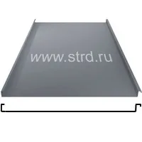 Фальцевая панель Grand Line фальц двойной стоячий 625/550мм Сатин матовый 0.5мм RAL 7024 (серый)