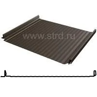 Фальцевая панель Grand Line Кликфальц Pro Gofr 517/470мм Сатин матовый 0.5мм RR 32 (коричневый)