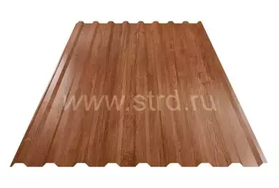 Профнастил RN 20 0.45мм SteelArt 3D двусторонний Россия Дуб 3D текстур. ЮджинСТрой