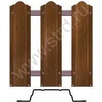 Штакетник металлический Barrera фигурный 0.118м 0.45мм SteelArt 3D Дуб античный 3D текстур. ЮджинСТрой