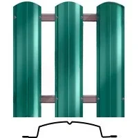 Штакетник металлический Полукруглый Bordex thin фигурный 0,097 м 0,5 мм Skardex RAL 6005 (зеленый) SteelX