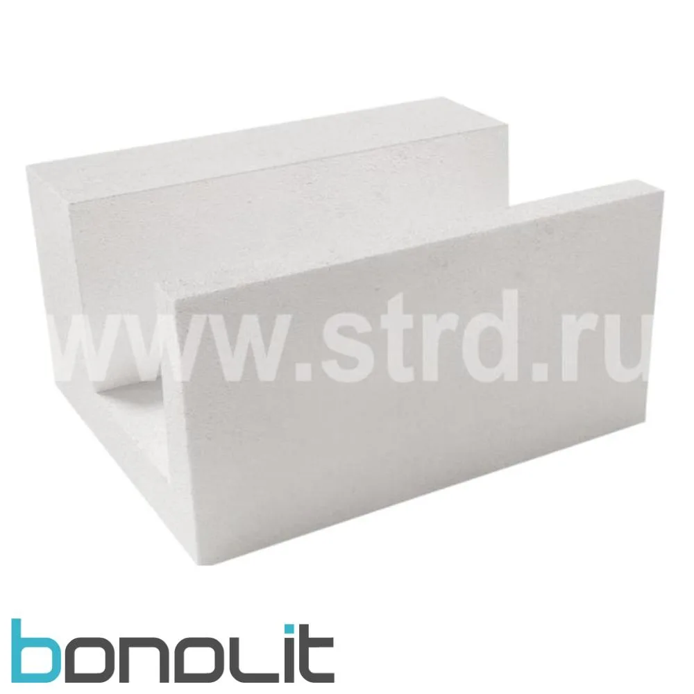 Блок газобетонный Bonolit п-образный 500*375*250 D500кг/м3 В3,5