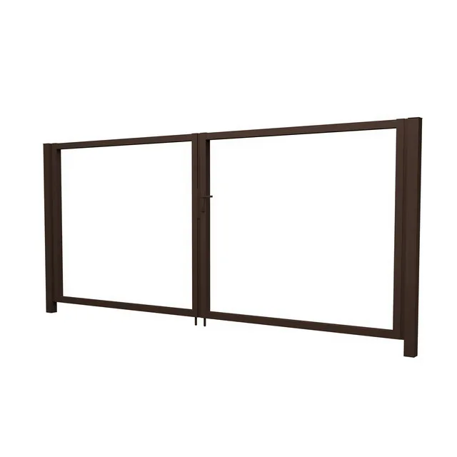 Ворота распашные каркас Milan / Tokyo 2м 3.6м RAL 8017 (коричневый) Grand Line
