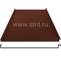 Фальцевая панель ЮджинСТрой фальц двойной стоячий 625/520мм Полиэстер матовый 0.5мм RAL 8017 (коричневый)