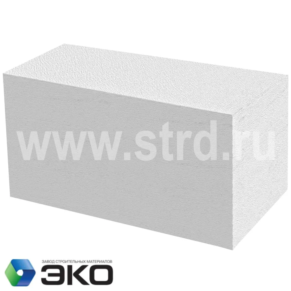 Блок газобетонный ЭКО стеновой 600*375*250 D500кг/м3 В3,5
