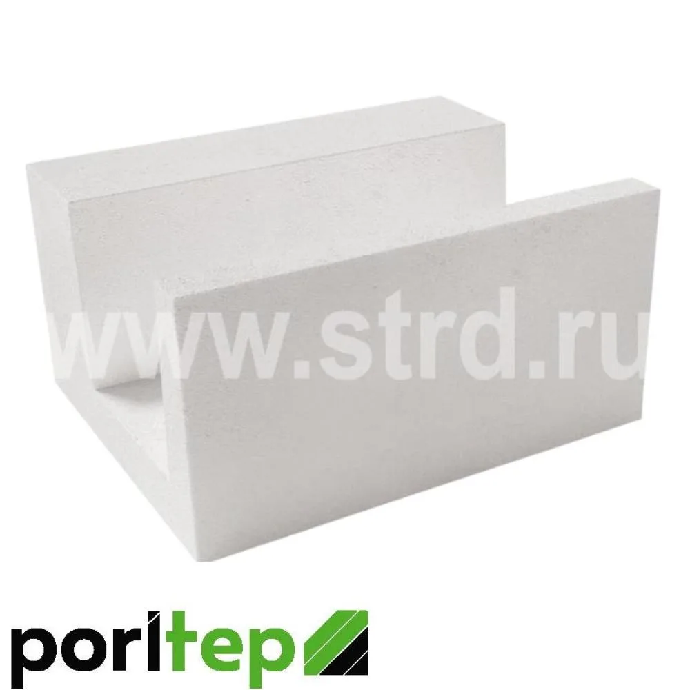 Блок газобетонный Poritep п-образный 500*400*250 D500кг/м3 В2,5
