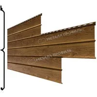 Сайдинг Lбрус XL 360×335 мм 0,5 мм Ecosteel маt Корея в пленке Морёный дуб Металл Профиль