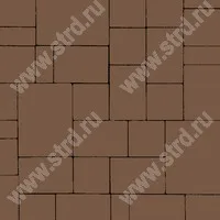 Тротуарная плитка Бавария 60 Коричневый верхний прокрас на сером цементе основа - серый цемент набор на м2 t=60мм Steingot