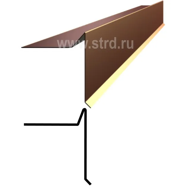 Торцевая (фронтонная) планка металлическая S5 70*30*90*10, п/э 2000мм