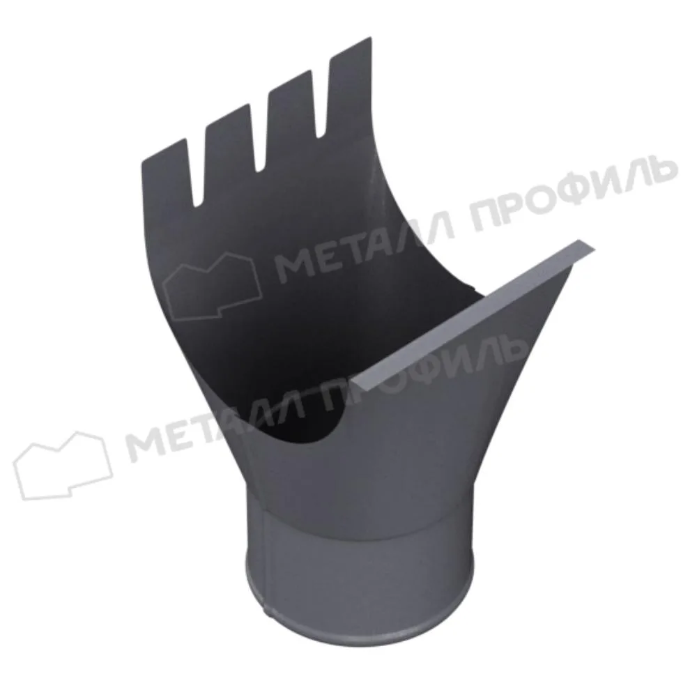 Воронка желоба ВС Foramina 125мм Freeze двусторонний RAL 7024 (серый) Grey