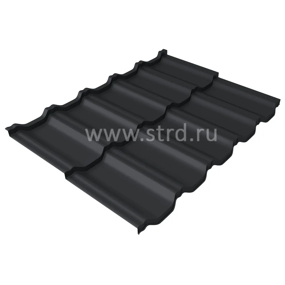 Металлочерепица Kvinta Uno 0.5мм Velur Россия RAL 7016 (серый) 0.72м Grand Line