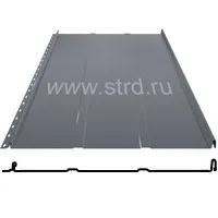 Фальцевая панель Grand Line Кликфальц Line 542/510мм Velur 0.5мм RAL 7024 (серый)