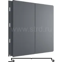 Стеновая панель Вертикаль Line 200*176мм 0.5мм Velur Россия в пленке RAL 7024 (серый) Grand Line