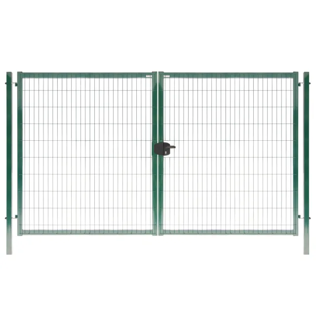 Ворота распашные сварная панель Medium 1.73м 4м RAL 6005 (зеленый) Lock Grand Line