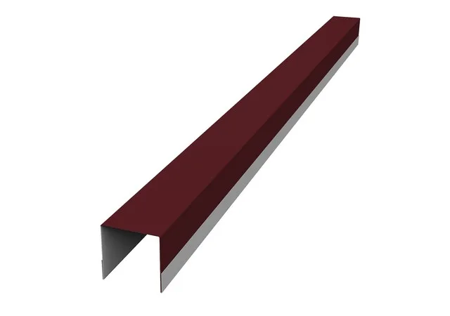 Планка вертикальная обратная 0.45мм Полиэстер RAL 3005 (вишневый) 1.8м Grand Line