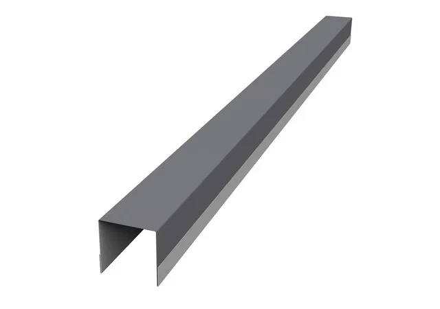 Планка вертикальная обратная 0.45мм Drap TX RAL 7004 (серый) 1.8м Grand Line