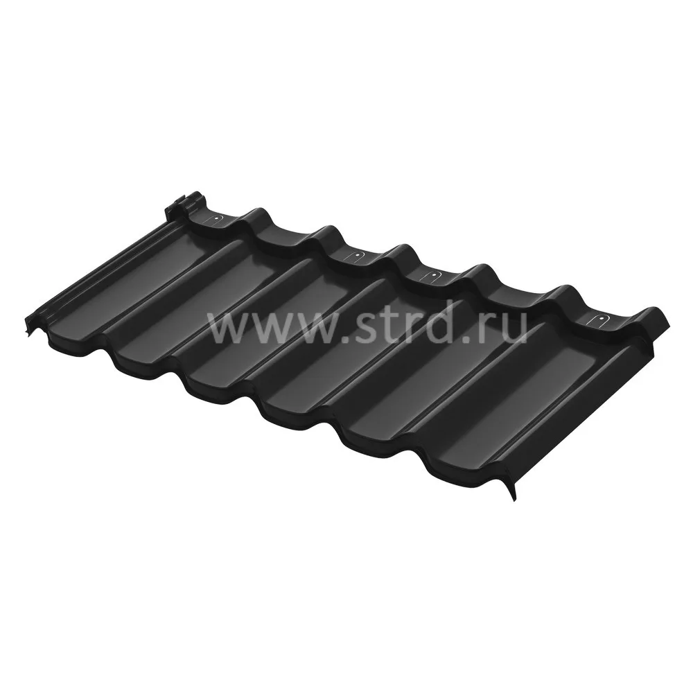 Металлочерепица Стокгольм модульная XXL 0.5мм Rooftop Бархат Россия RAL 9005 (черный) 0.475м Aquasystem