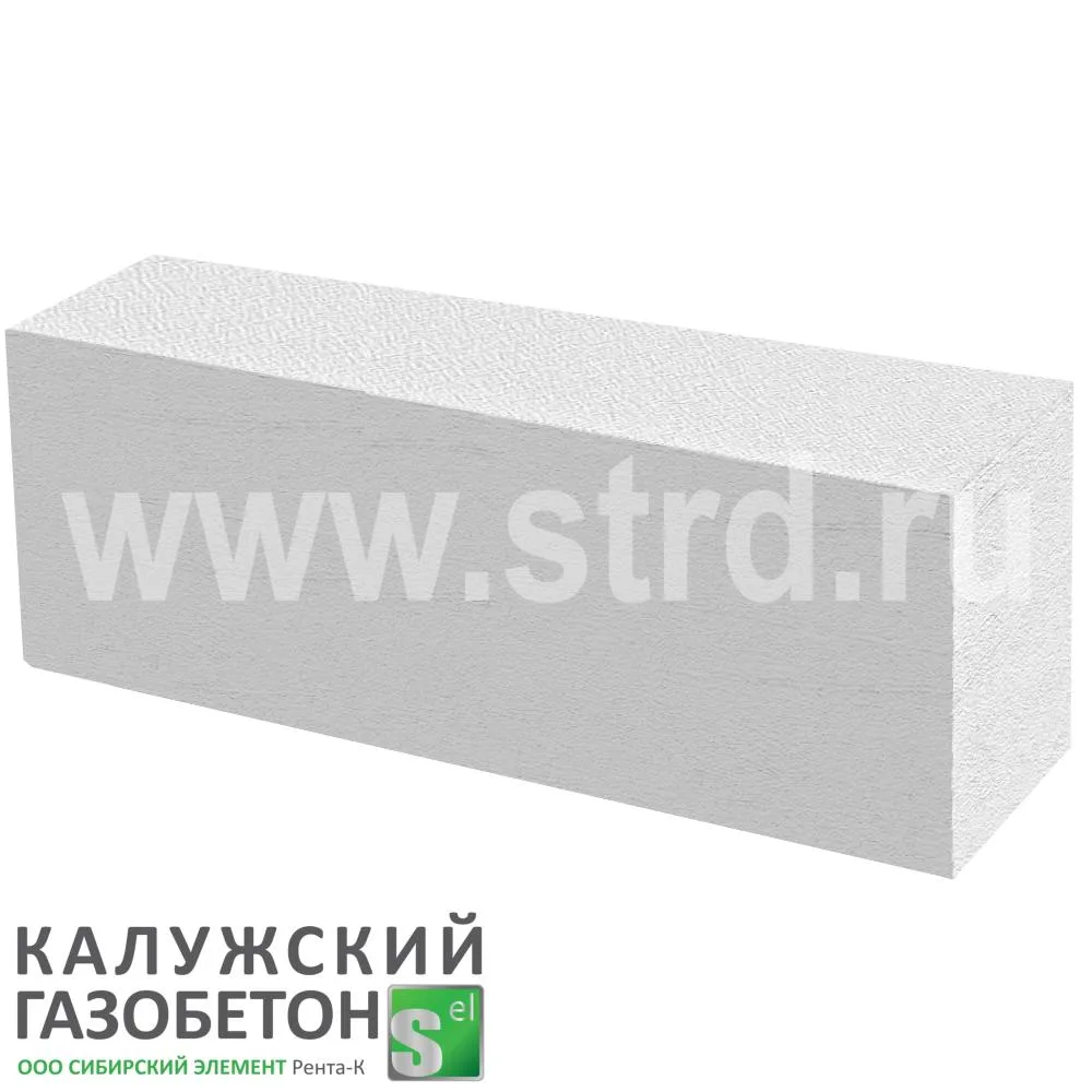 Блок газобетонный Калужский перегородочный 625*250*100 D500кг/м3 В3,5