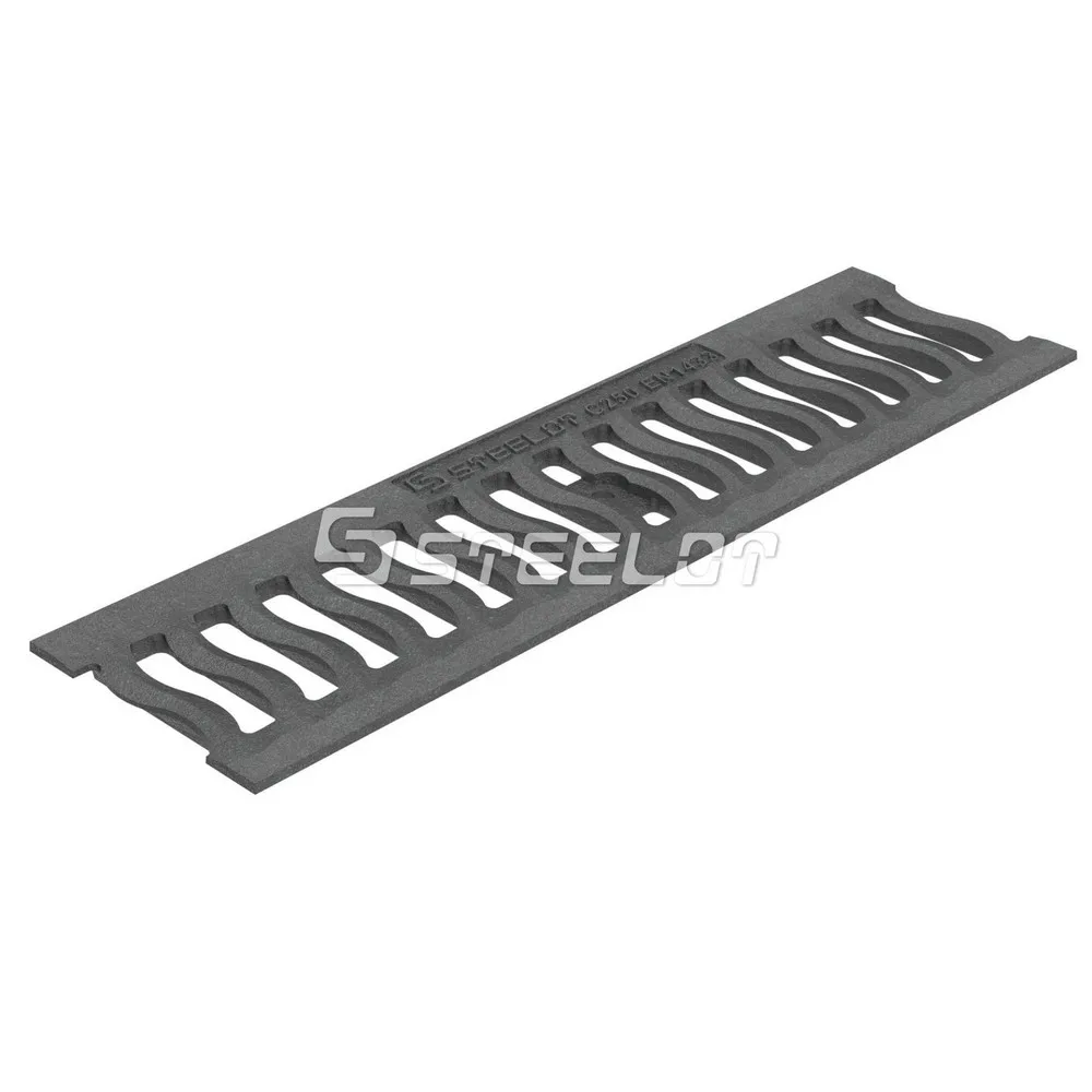 В1005C/2 Решетка лотка волна чугун SteeStart 498*136*13,5мм DN 100 С250 Steelot