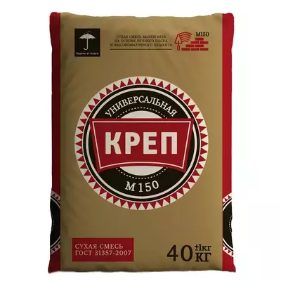 Кладочная смесь цементная М150 Креп серый 40кг