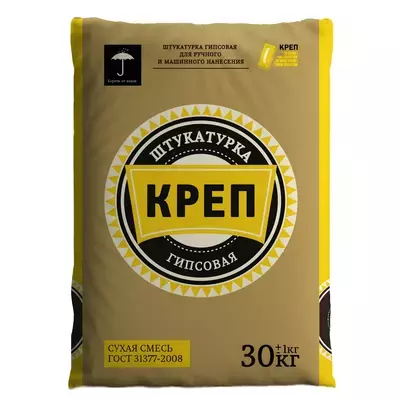 Штукатурка гипсовая Креп светло-серый 30кг