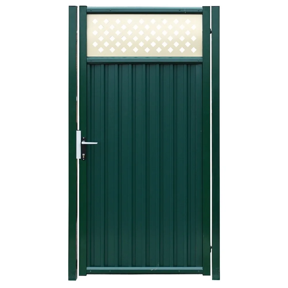 Калитка модульная панель Эстет Плюс 2.4м 1м RAL 6005 (декор. RAL 1014) Grand Line