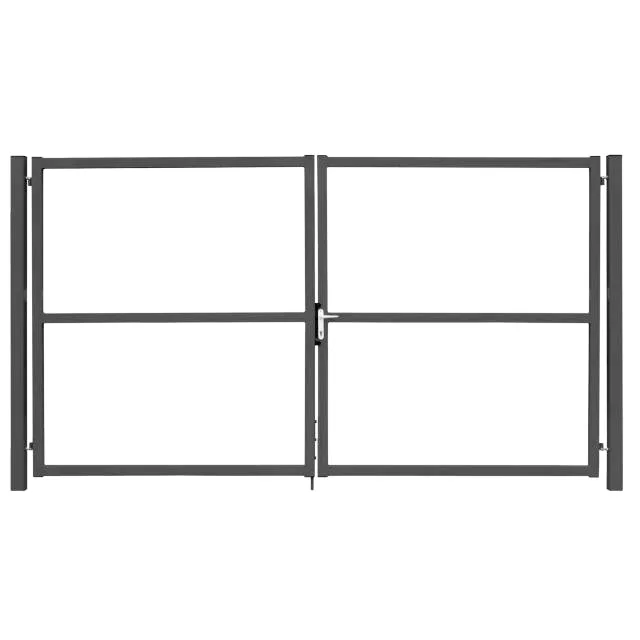 Ворота распашные каркас Colority Zinc 1.8м 4м RAL 7024 (серый) Grand Line