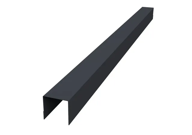 Планка вертикальная обратная 0.45мм Drap TX двусторонний RAL 7024 (серый) 1.8м Grand Line